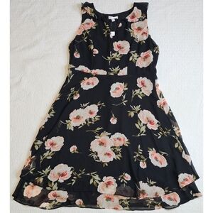 NWT Marybelle Women's Floral Ruffle Sheer Lace Empire Waist Mini Dress